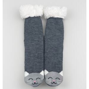Cat Fuzzy Slipper Socks With Grippers Warm Fleece Lined Cat Gifts for Women OS
